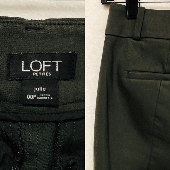 LOFT Petite Dark Olive Green Skinny Ankle Pants - Picture 9 of 12